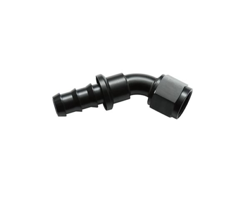 Clamps and Fittings - Push-on Style Hose End Fittings - Female AN 45-degrees