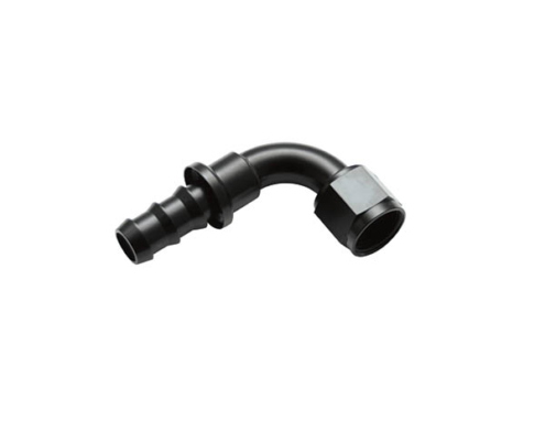 Clamps and Fittings - Push-on Style Hose End Fittings - Female AN 90-degrees